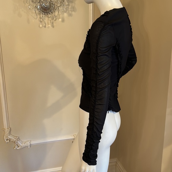 3.1 Phillip Lim Silk Ruched Black  Size 0 - Picture 4 of 12